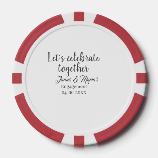 Lasst uns zusammen feiern Verlobungsfeier Name Dat Pokerchips (Vorderseite)
