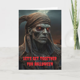 Lasst uns zusammen Halloween feiern. Karte