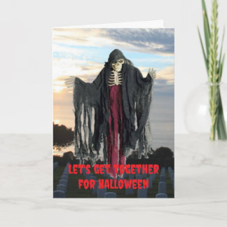 Lasst uns zusammen Halloween feiern. Karte