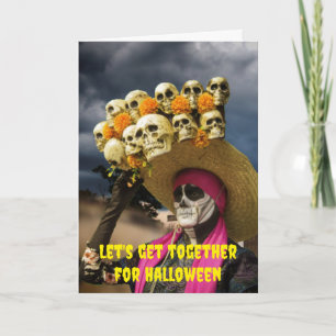 Lasst uns zusammen Halloween feiern. Karte