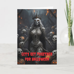 Lasst uns zusammen Halloween feiern. Karte