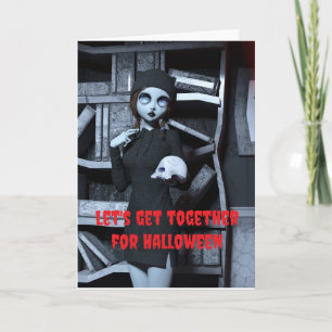 Lasst uns zusammen Halloween feiern. Karte
