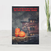 Lasst uns zusammen Halloween feiern. Karte (Rückseite)