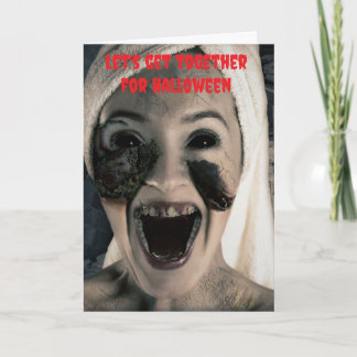 Lasst uns zusammen Halloween feiern. Karte