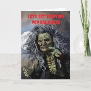 Lasst uns zusammen Halloween feiern. Karte