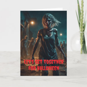 Lasst uns zusammen Halloween feiern. Karte
