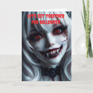 Lasst uns zusammen Halloween feiern. Karte