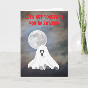 Lasst uns zusammen Halloween feiern. Karte