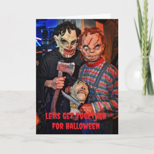Lasst uns zusammen Halloween feiern. Karte