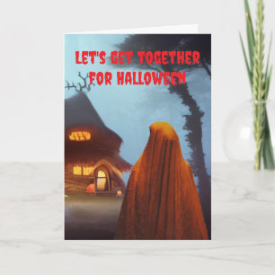Lasst uns zusammen Halloween feiern. Karte