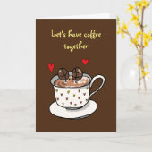 Lasst uns zusammen Kaffee trinken Karte (Gelbe Blume)