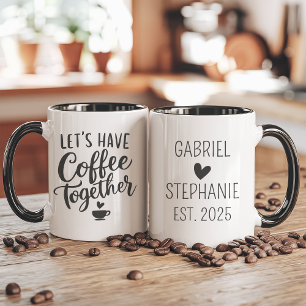 Lasst uns zusammen Kaffee trinken Paar- Tasse
