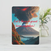 Lasst uns zusammen Lava großartig machen! Volcano Einladung (Stehend Vorderseite)