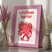 Lasst uns zusammenblühen Herz Mascot Retro Art Pri Poster