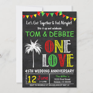 Lasst uns zusammenkommen, One Love Hochzeitstag Einladung
