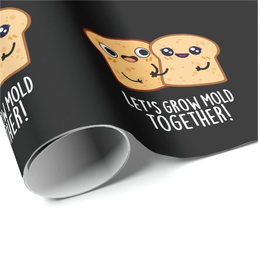 Lasst uns zusammenwachsen Funny Bread Pun Dark BG Geschenkpapier (Rolleneckpunkt)