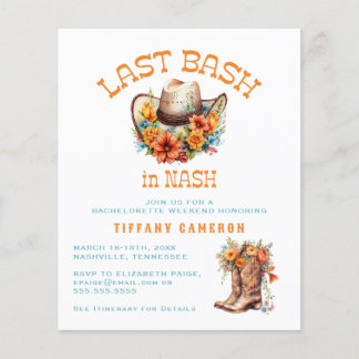 Last Bash Nash Cowgirl Junggeselinnen-Abschied Bud Flyer
