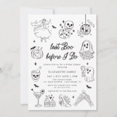 Last Boo Before I DO Ghost Floral Bridal Shower Einladung (Vorderseite)