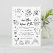 Last Boo Before I DO Ghost Floral Bridal Shower Einladung (Stehend Vorderseite)