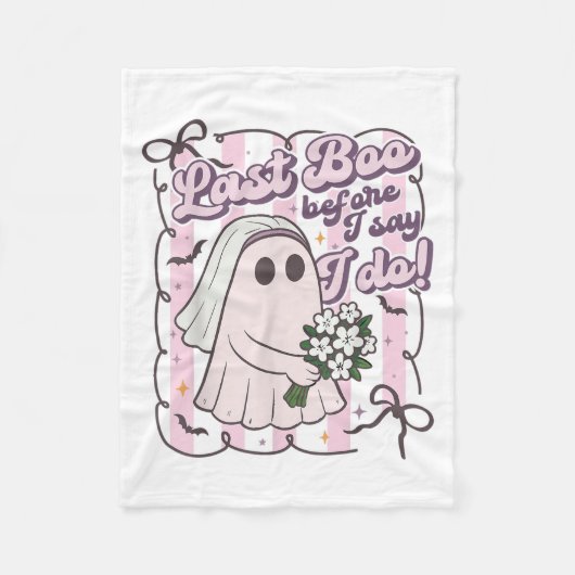 Last Boo Before I Say I Do Bride Ghost Halloween B Fleecedecke (Vorderseite)