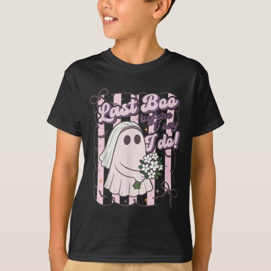 Last Boo Before I Say I Do Bride Ghost Halloween B T-Shirt (Vorderseite)