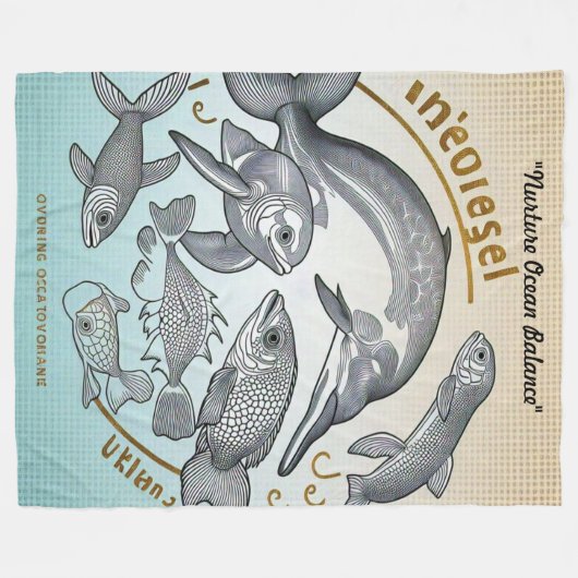 "Last Chance for Coral" Fleecedecke (Vorderseite (Horizontal))