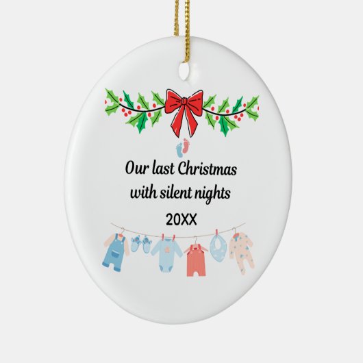 Last Christmas with Silent Nights – Personalized Keramik Ornament (Rechts)