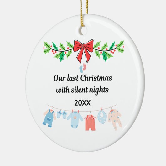 Last Christmas with Silent Nights – Personalized Keramik Ornament (Links)
