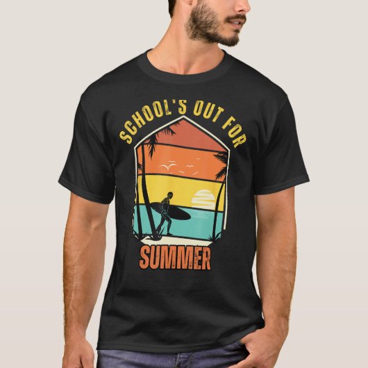 Last Day Of School Retro Schools Out For Summer Te T-Shirt (Vorderseite)