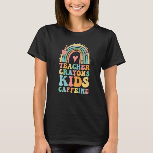 Last Day of School Teachers Crayons Kids Caffeine T-Shirt (Vorderseite)