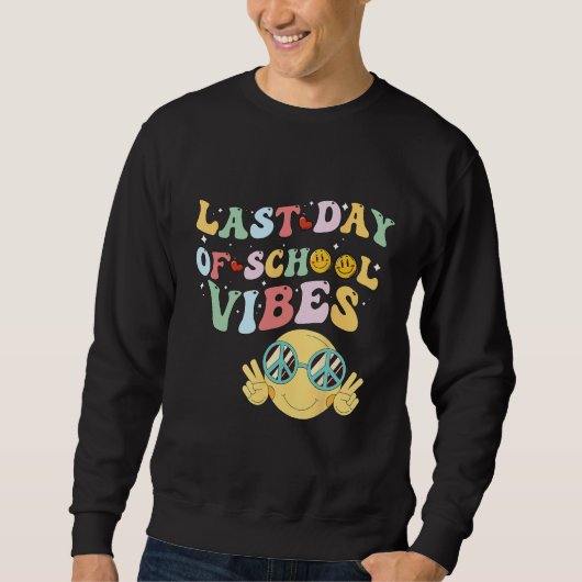 last day of summer vibes, groovy summer, funny tea sweatshirt (Vorderseite)