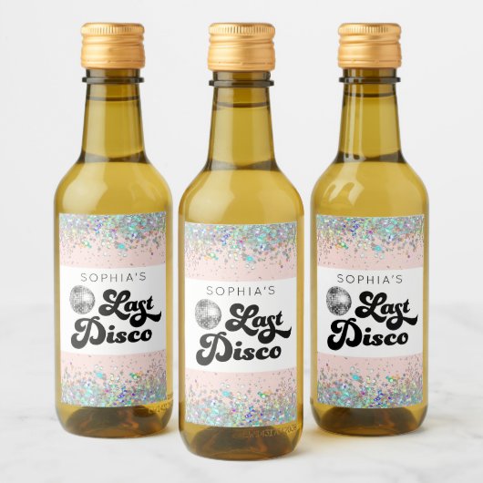 Last Disco Bachelorette Mini Wine Labels Weinetikett (Flaschen)