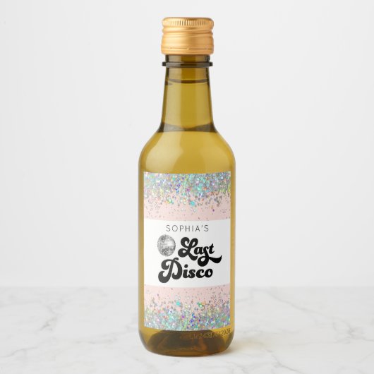 Last Disco Bachelorette Mini Wine Labels Weinetikett (Vorderseite)