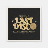 Last Disco Golden Retro 70s Bachelorette Party Serviette (Vorderseite)