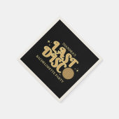 Last Disco Golden Retro 70s Bachelorette Party Serviette (Ecke)