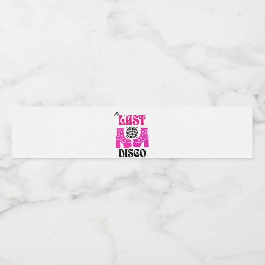 last disco groovy bachelorette party pink wasserflaschenetikett (Einzelnes Label)