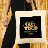 Last Disco Retro Black and Gold 70s Bachelorette Tragetasche