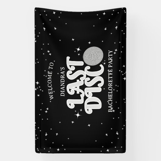 Last Disco Silver Retro Bachelorette Welcome Banner (Vertikal)
