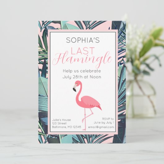Last Flamingle Einladung (Stehend Vorderseite)