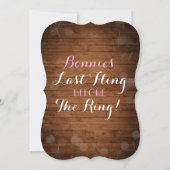 "Last Fling Before the Ring" Bachelorette Einladun Einladung (Rückseite)