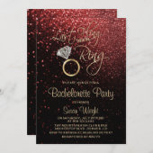 Last Fling Before the Ring Bachelorette Red Einladung (Vorne/Hinten)