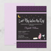 Last Fling Zebra Bachelorette Einladung (lila) (Vorne/Hinten)