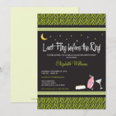 Last Fling Zebra Bachelorette Einladung (Limon) (Vorne/Hinten)