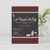 Last Fling Zebra Bachelorette Invitation (crimson) Einladung (Stehend Vorderseite)