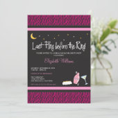 Last Fling Zebra Bachelorette Invitation (fuschia) Einladung (Stehend Vorderseite)