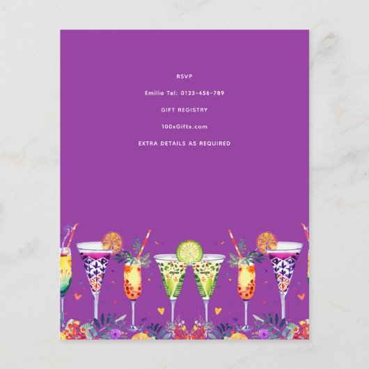 Last Flying Fiesta Cocktails Tacos Bachelorette (Rückseite)