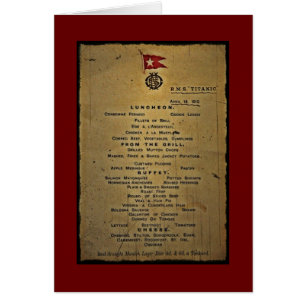 Last Menu RMS Titanic