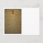 Last Menu RMS Titanic Postkarte (Vorderseite)