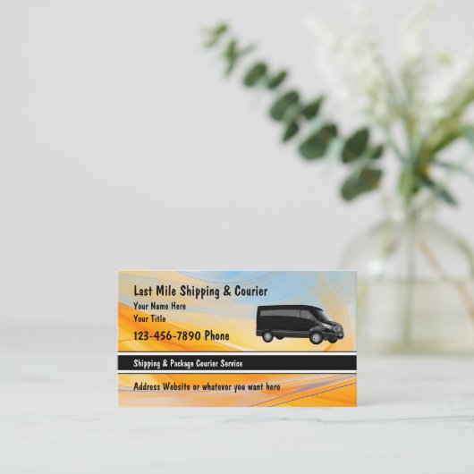 Last Mile Shipping & Courier Glossy Visitenkarte (Stehend Vorderseite)