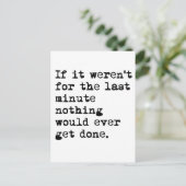 Last Minute Postkarte (Stehend Vorderseite)